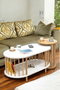 Hanah Home Peka111-125 Juego de mesas de café Blanco y Roble Zafiro
